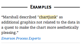 Example sentence for chartjunk